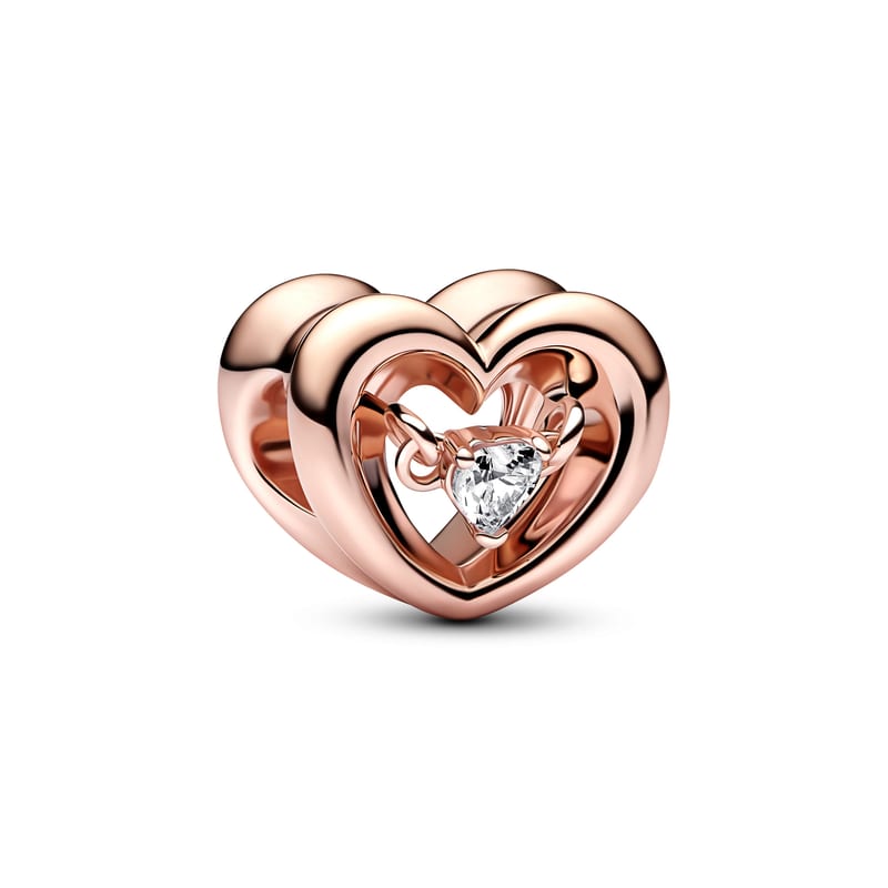 Radiant Heart & Floating Stone Charm