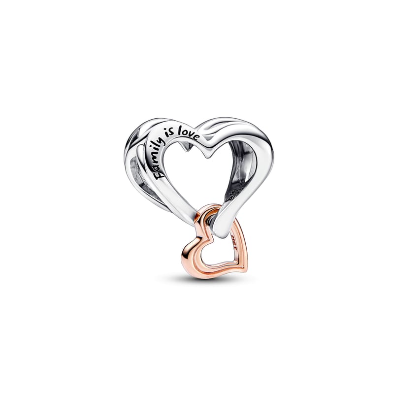 Two-tone Openwork Infinity Heart Charm
