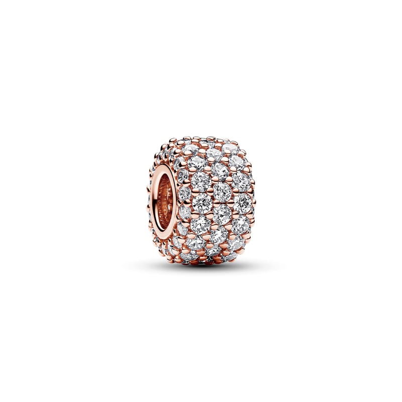 Rose Sparkling Pavé Triple-row Charm
