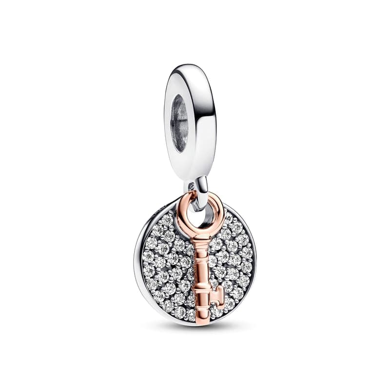 Pandora Two-tone Key to Happiness Double Dangle Charm 783236C01 783236 — photo 1 of 1