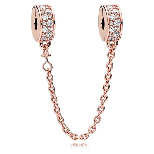 Clear Pavé Safety Chain Clip Charm