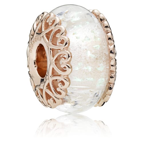 Pandora Rose Iridescent White Murano Glass Charm