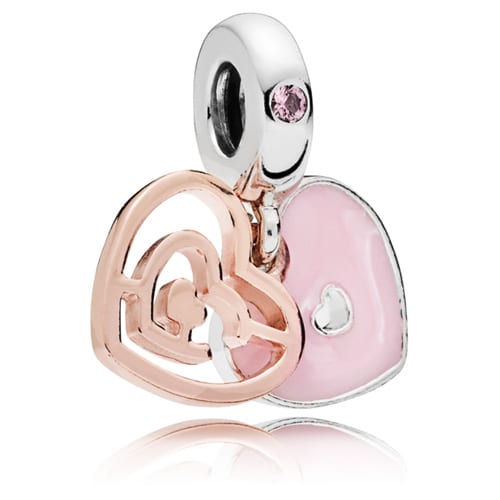 Pandora Rose & Silver Labyrinth Heart Charm