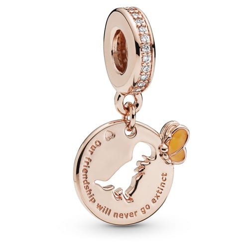 Dinosaur & Butterfly Friendship Pendant Charm