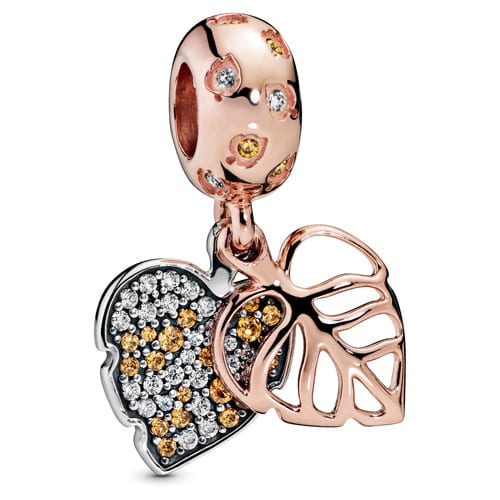 Pandora Rose Sparkling Leaves Dangle