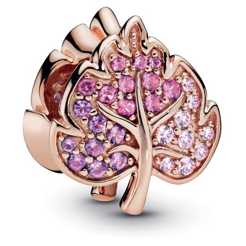 Rose Sparkling Pave Leaf Charm