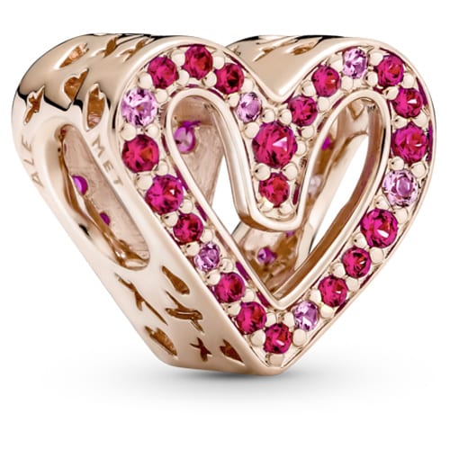 Ruby Red Freehand Heart Charm