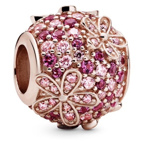 Pink Pavé Daisy Flower Charm
