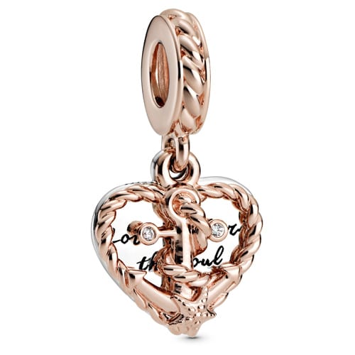 Rope Heart & Love Anchor Dangle Charm