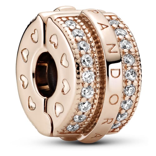 Rose Sparkling Pavé Lines Logo Clip