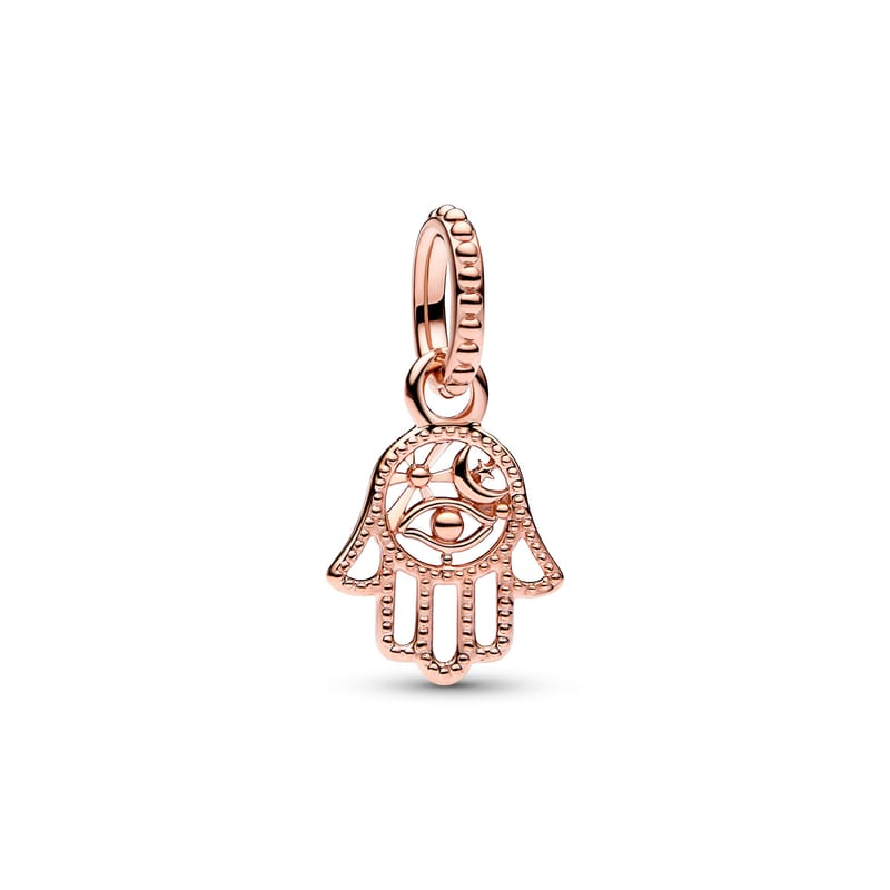 Rose Protective Hamsa Hand Dangle