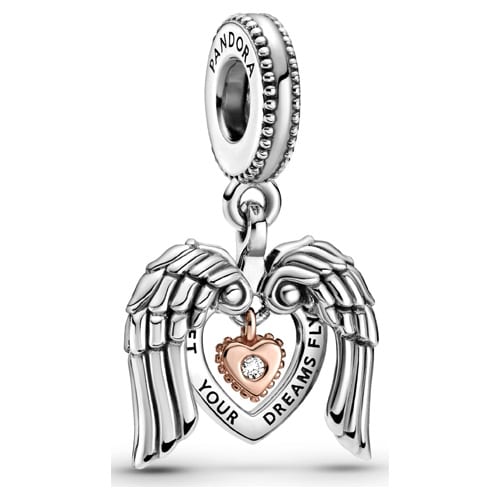 2021 Angel Wings & Heart Dangle Charm