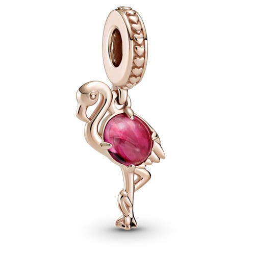 RosePink Murano Flamingo Dangle Charm