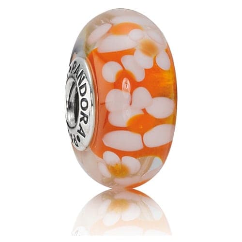 Pandora Large Orange Blossoms Glass Charm 790751 — photo 1 of 1