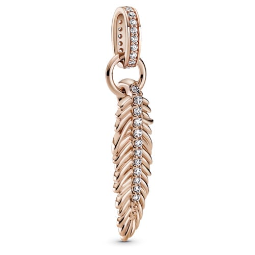 Sparkling Feather Dangle Charm