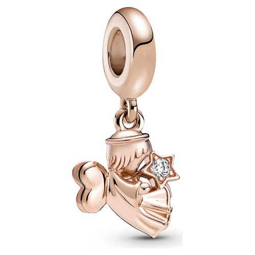 Heart Winged Angel Dangle Charm