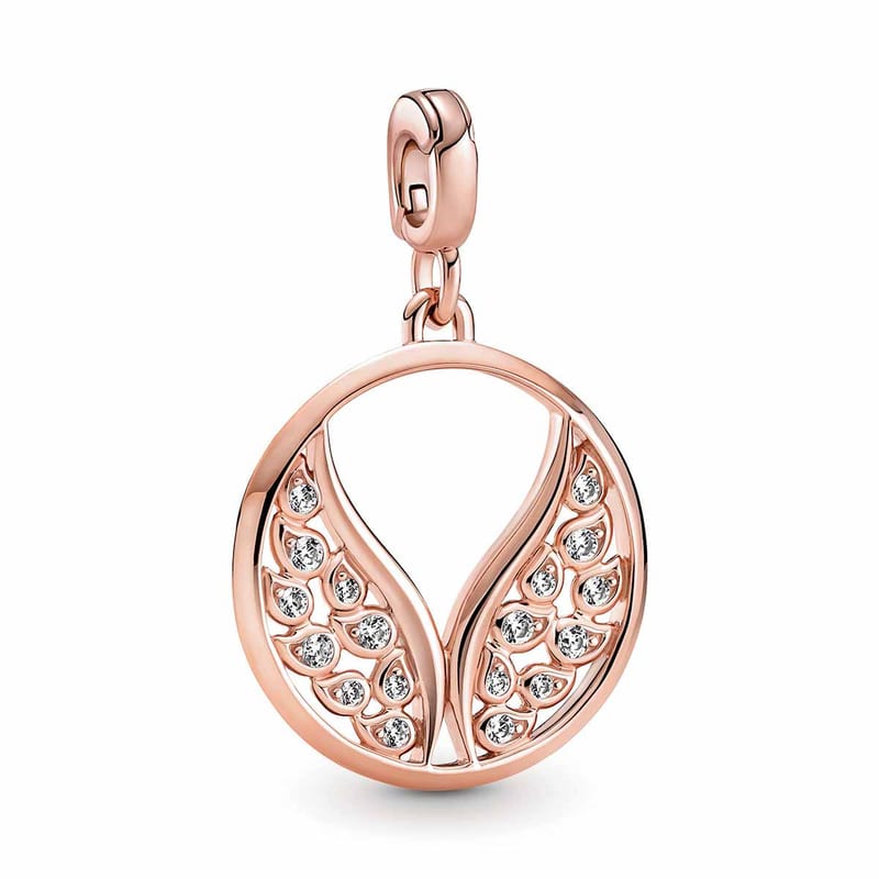 Rose Burning Wings Medallion Dangle