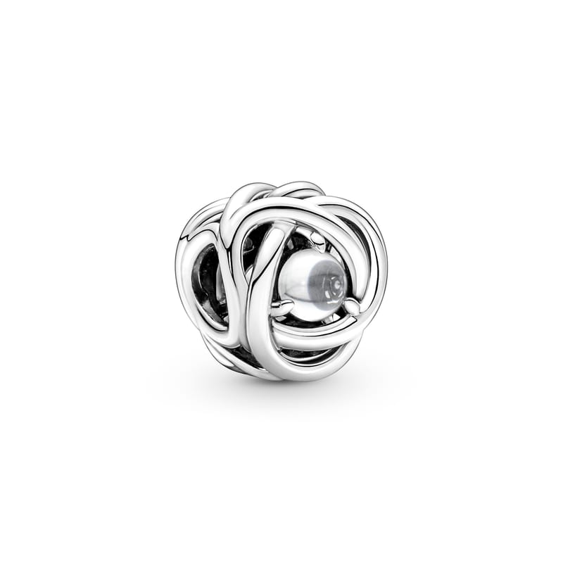 Braided Openwork April Birthstone Charm