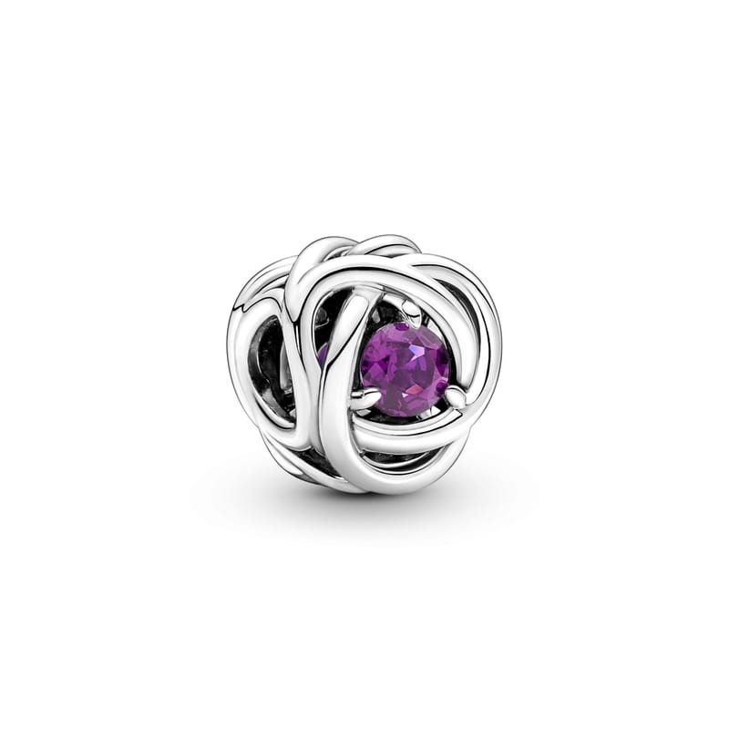 Braided Openwork February Birthstone Charm