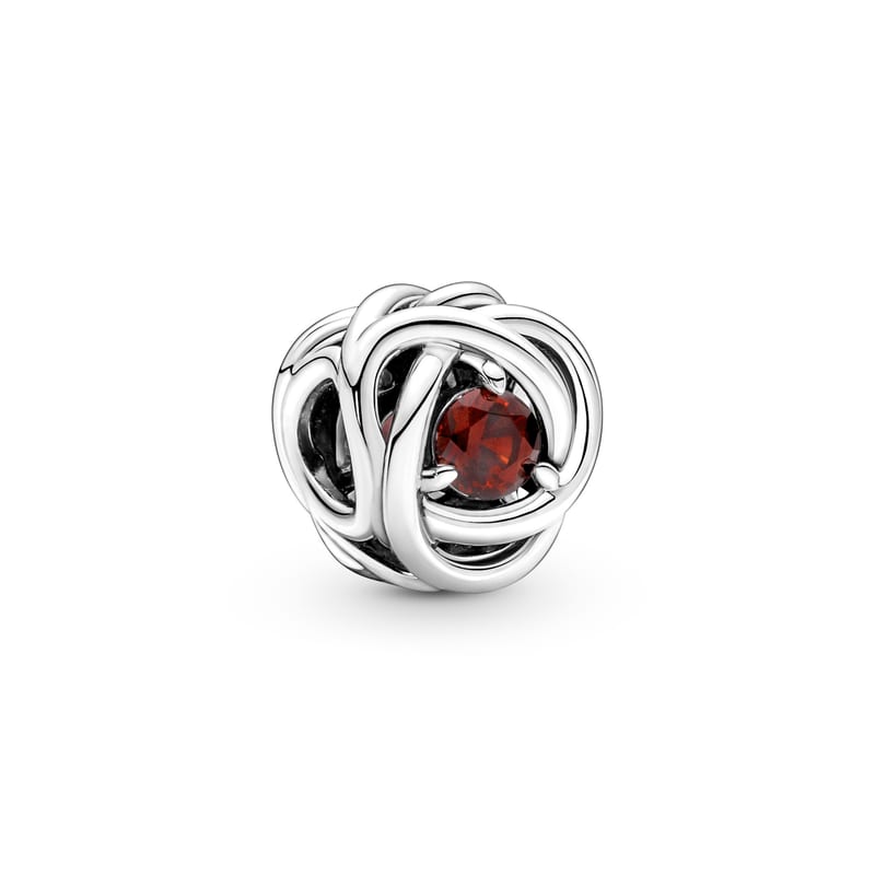 Braided Openwork January Birthstone Charm