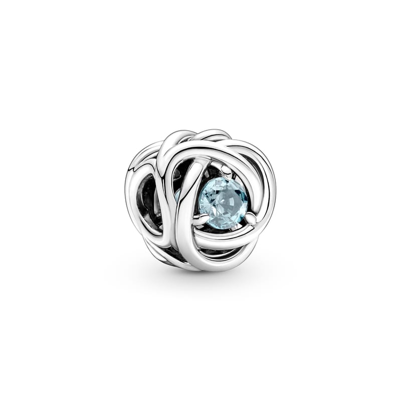 Braided Openwork March Birthstone Charm