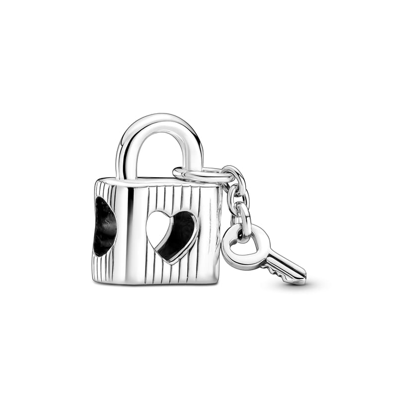 Padlock & Heart Key Dangle Charm