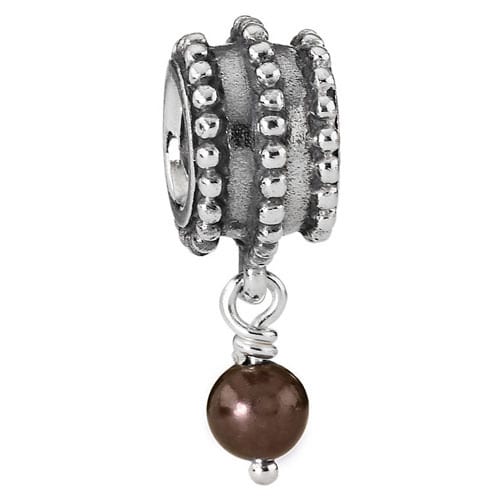 Beveled Black Pearl Charm