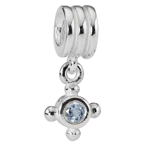 Compass with Blue Topaz Charm