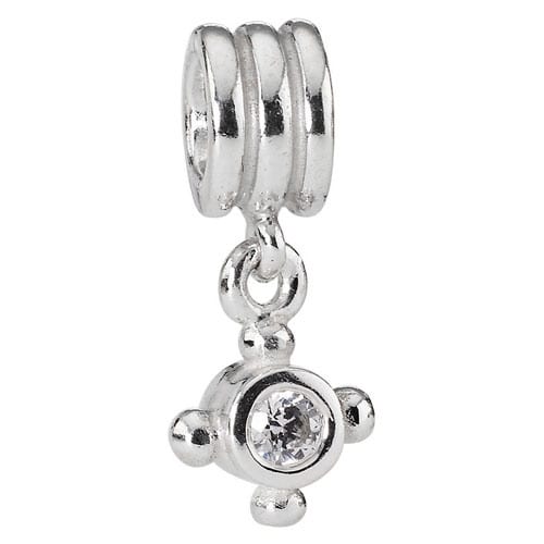 Compass with Clear Zirconia Charm