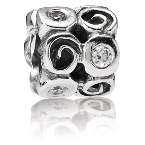 Swirlies with Clear CZ Charm