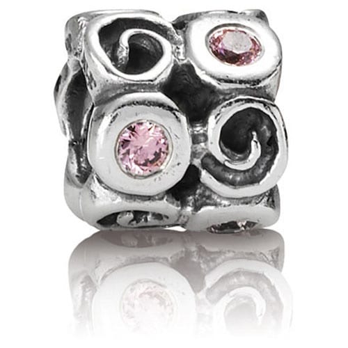 Swirlies with Pink CZ Charm