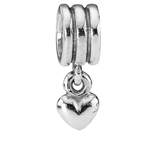 Silver Heart Dangle Charm