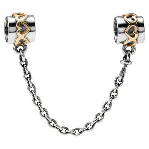 Two Tone Heart Safety Chain