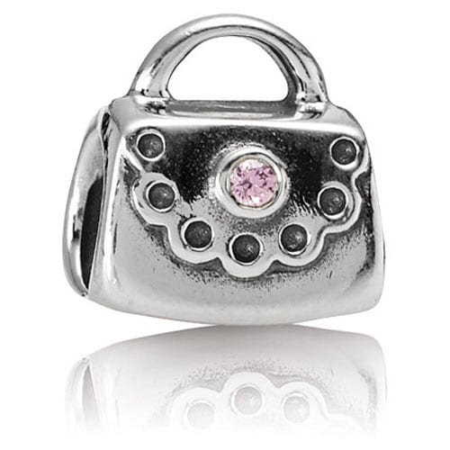 Purse with Pink CZ Charm