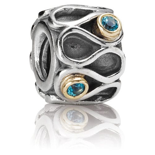 Infinity with Blue Topaz Charm