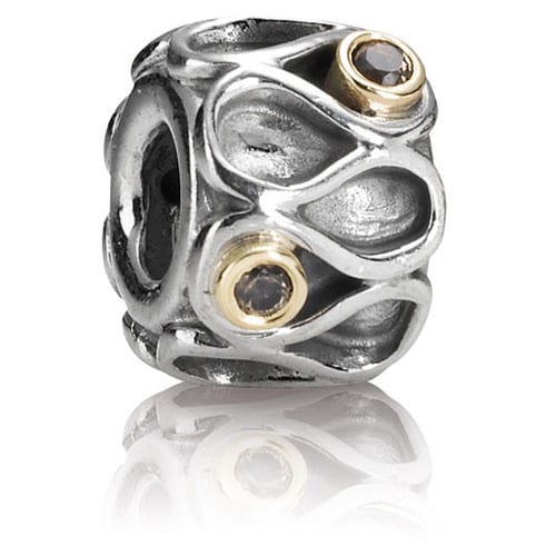 Infinity with Smokey Quartz Charm