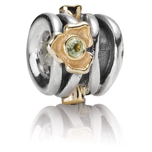 Sterling Peridot Rose Charm
