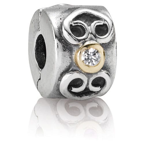 Double Heart Diamond Clip