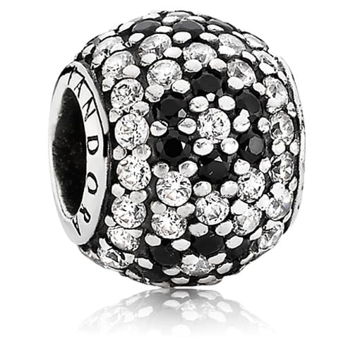 Shimmering Black Blossom Charm