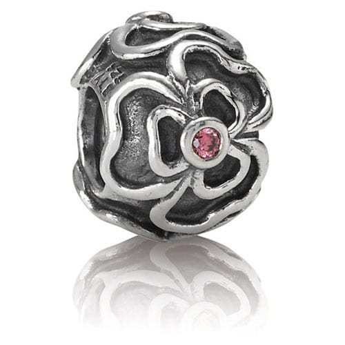 Posey with Salmon CZ Charm