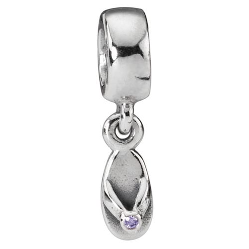 Flip Flop with Amethyst CZ Charm