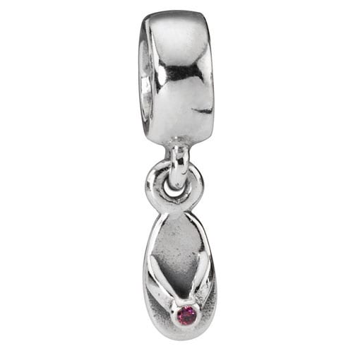 Flip Flop with Red CZ Charm