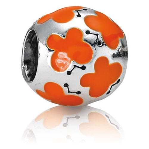 Orange Enamel Butterfly Charm