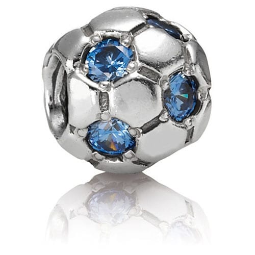 Soccer Ball with Blue CZ Charm