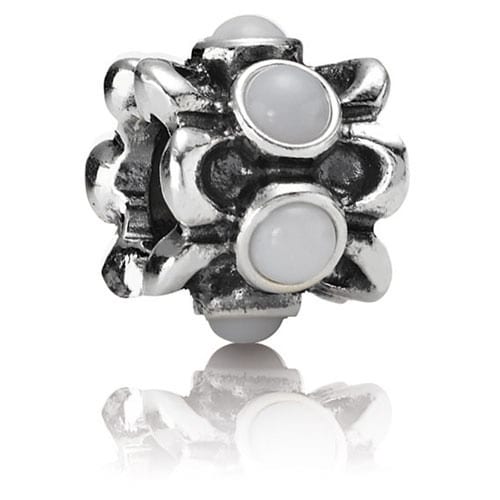 Forget Me Not White Agate Charm
