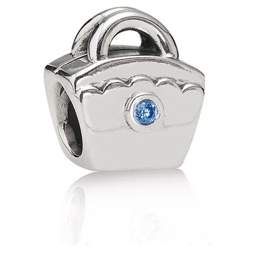 Scalloped Purse with Blue CZ Charm