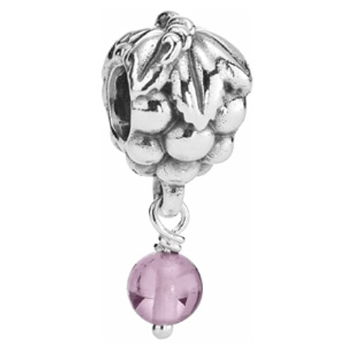 Cabernet Grape Charm with Amethyst Dangle