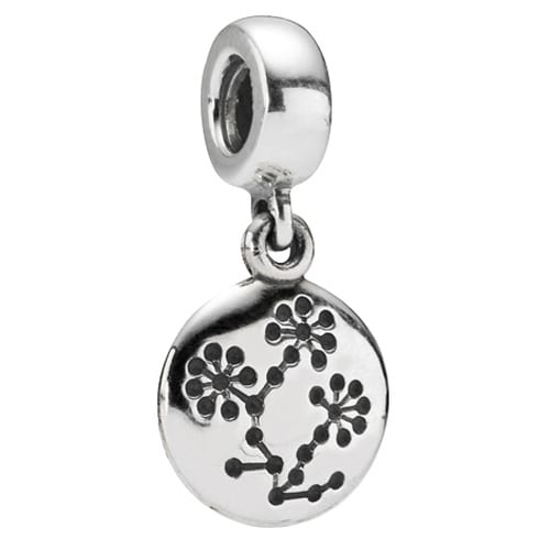Breast Cancer Awareness Flower Dangle Charm