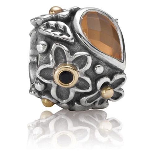 Dew Drops on Flowers with Orange Moonstone Charm