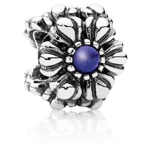 September Birthday Blooms Charm - Lapis
